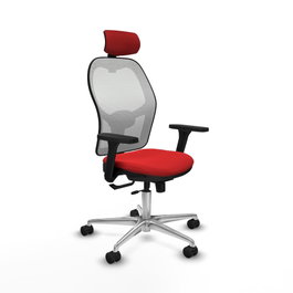 PIQUERAS Y CRESPO Silla de oficina Jorquera con mecanismo Sincro/Traslack Rojo y Blanco