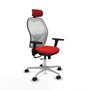 PIQUERAS Y CRESPO Silla de oficina Jorquera con mecanismo Sincro/Traslack Rojo y Blanco