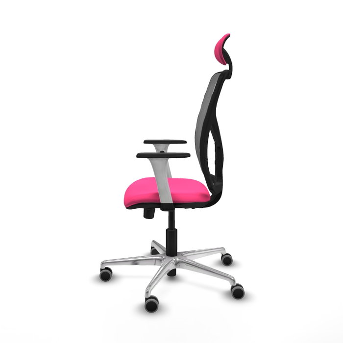 PIQUERAS Y CRESPO Silla de oficina Motilla Rosa y Gris