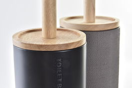 DKD Home Decor Escobillero Gris Negro Resina Caucho 10.3 x 38 x 10.3 cm (4 Unidades)