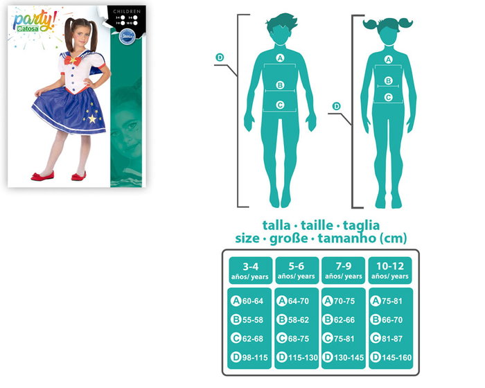 Disfraz de Colegiala Niña Infantil Multicolor