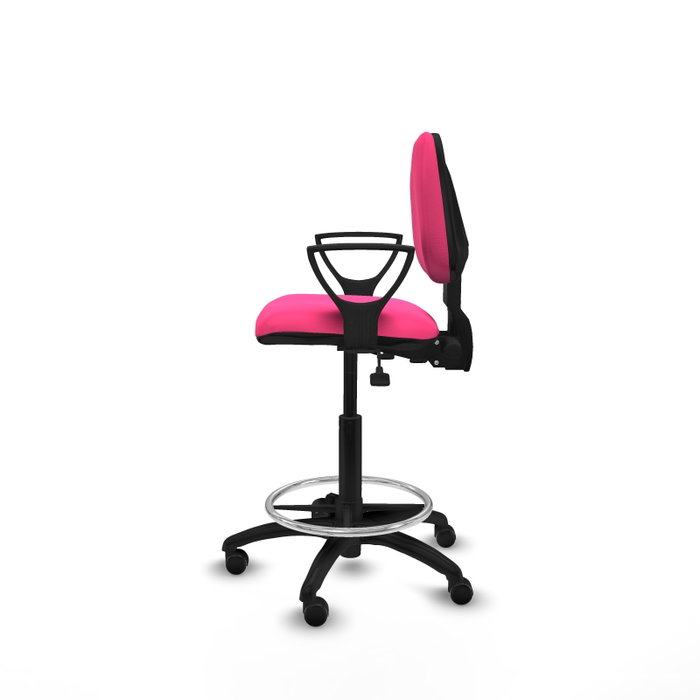 PIQUERAS Y CRESPO Taburete Isso AS similpiel rosa con brazos fijos