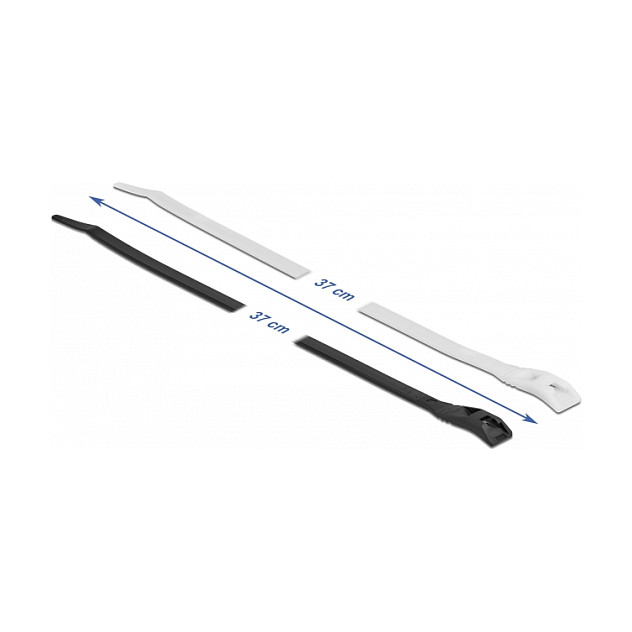 DeLOCK Brida para cables con cabeza plana 370 x 7,6 mm, 100 unidades