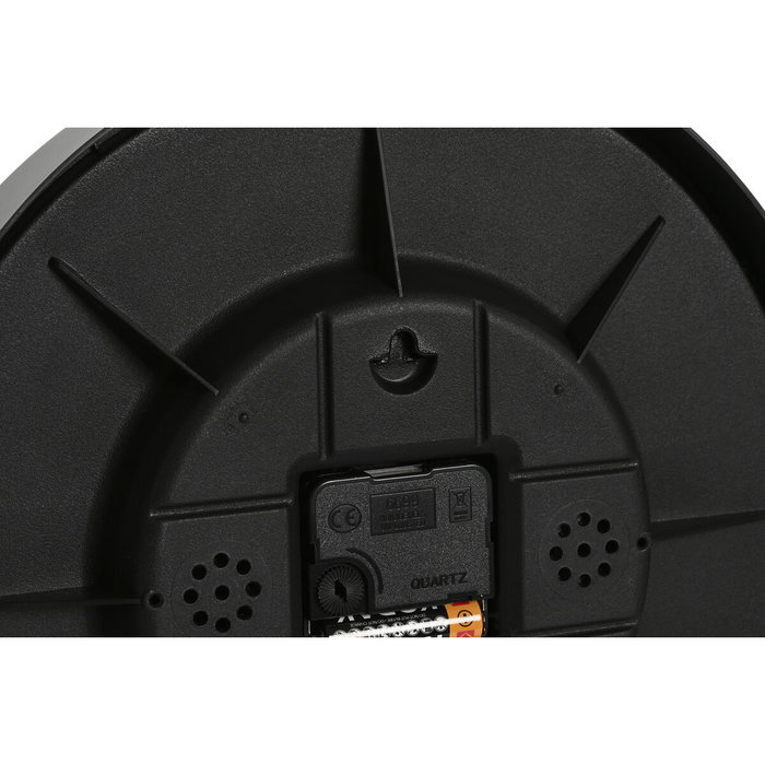 DKD Home Decor Set de 2 Relojes de Pared con Termómetro e Higrómetro, PVC, Negro/Gris