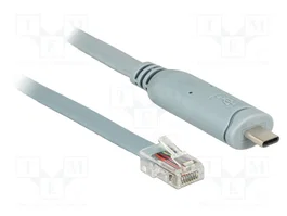 DeLOCK 89893 Adaptador USB 2.0 Type-C™ a Serie RS-232 RJ45 de 1 m Gris
