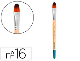 Liderpapel Pincel Nº 16 Filbert / Lengua de Gato Pelo Sintético Certificado para Acrílica y Acuarela