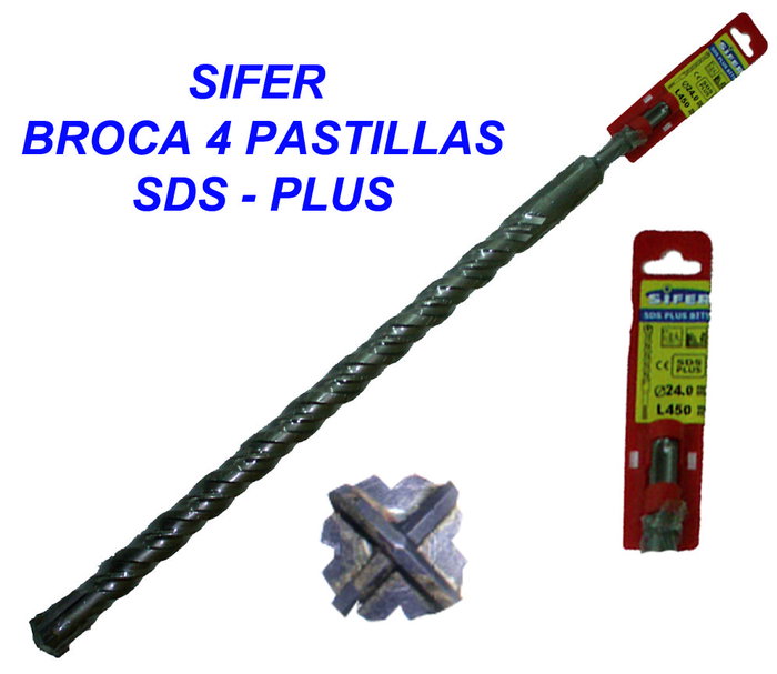 SIFER Broca 4 Pastillas SDS-Plus 12x160 mm SIFER Broca 4 Pastillas SDS-Plus 12x160 mm