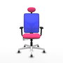 PIQUERAS Y CRESPO Silla de oficina Motilla con mecanismo Sincro/Traslack, Rosa y Azul