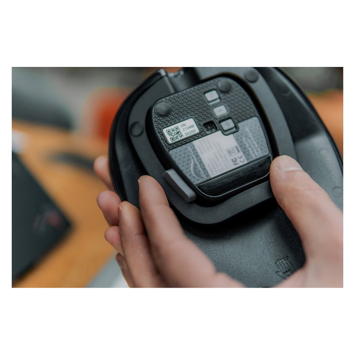 BakkerElkhuizen HandShoeMouse Shift Medium Ratón Ergonómico Inalámbrico Bluetooth Ambidiestro Óptico 1000 DPI Negro para Oficina