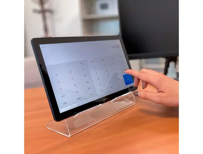 Djois Soporte para Tablet Transparente, PMMA, 230x190x90 mm, para Videoconferencias, Oficina y Hogar, Soporte Vertical y Horizontal