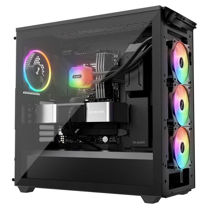 be quiet! LIGHT LOOP 360mm Refrigeración Líquida AIO, 3 Ventiladores 120mm ARGB, Negro, 105.1 m³/h Flujo de Aire, PWM, Compatible con LGA1700/AM5