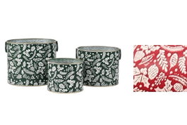 DKD Home Decor Set de 3 Cajas Metálicas Surtidas Verde y Rojo