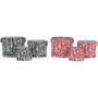DKD Home Decor Set de 3 Cajas Metálicas Surtidas Verde y Rojo