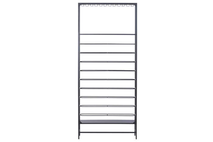 DKD Home Decor Botellero Loft, Metal, Negro, 16 x 180 x 75 cm, 11 Estantes DKD Home Decor Botellero Loft, Metal, Negro, 16 x 180 x 75 cm, 11 Estantes