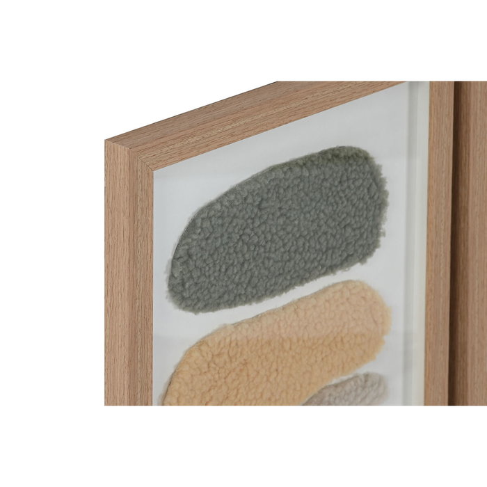 DKD Home Decor Cuadro Abstracto 3D Pack de 2, 30x2,5x60 cm Multicolor y Blanco