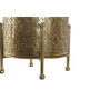 DKD Home Decor Portavelas de Metal y Cristal Dorado