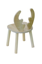 Hanah Home Silla Infantil Deer - Marrón, 100% MDF y Patas de Madera de Haya, Cómoda y Segura para Niños, 30x30x25 cm