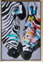 DKD Home Decor Cuadro Cebras Porcelánico Negro y Multicolor
