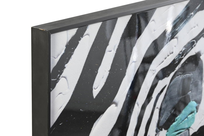 DKD Home Decor Cuadro Cebras Porcelánico Negro y Multicolor