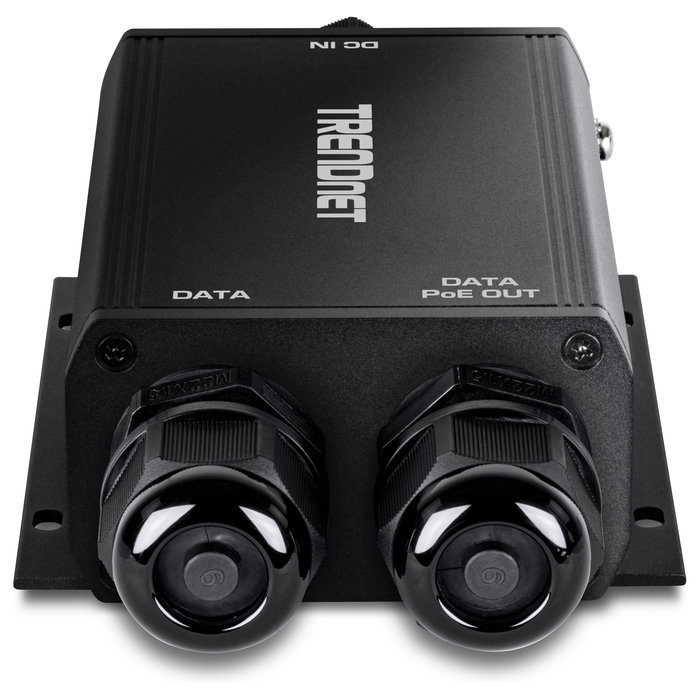 TRENDnet TI-O119GI Inyector PoE++ Gigabit para Exterior IP67, Negro, 10/100/1000 Mbit/s, IEEE 802.3bt, 95W, 24-57V, 2 Puertos RJ-45