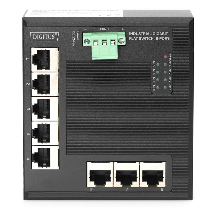 Digitus DN-651127 Switch de red industrial Gigabit de 8 puertos