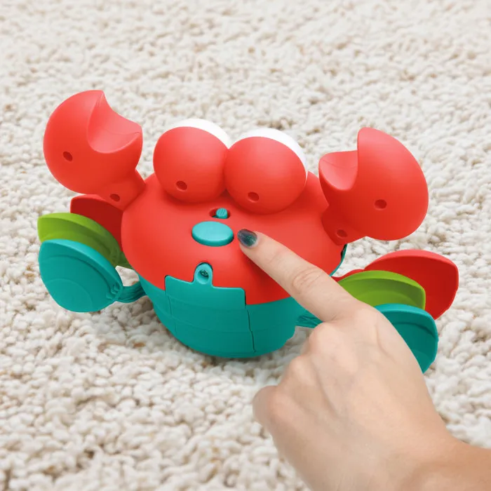 Bright Starts BRI17635010 Cangrejo Musical para Bebés, 6 Meses en Adelante, Juguete con Sensores de Obstáculos para Perseguir y Desarrollar Motricidad Gruesa y Fina, Rojo