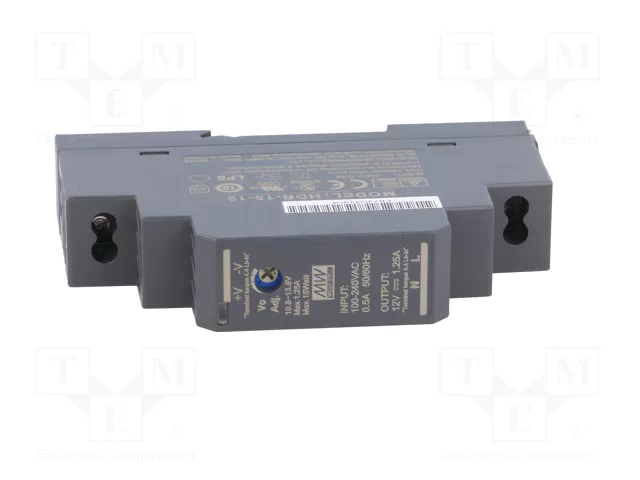 MEAN WELL HDR-15-12 Alimentador de impulso 15W 12V para carril DIN MEAN WELL HDR-15-12 Alimentador de impulso 15W 12V para carril DIN