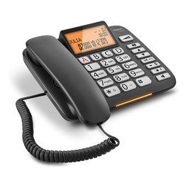 Gigaset DL580 Teléfono Analógico con Cable, Altavoz, 99 Entradas, Identificador de Llamadas, Negro