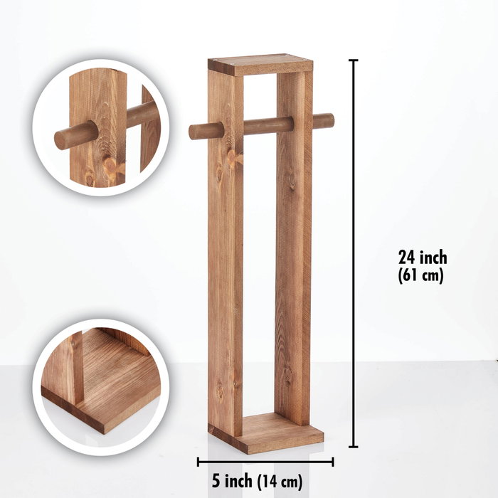 Aberto Design Portarrollos de Papel Higiénico de Madera Natural para Baño, Elegante y Duradero