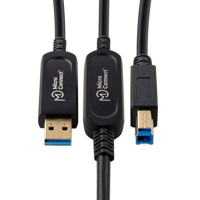 MicroConnect Cable USB 3.2 Gen 2 A-B de Fibra Óptica Premium, 10m
