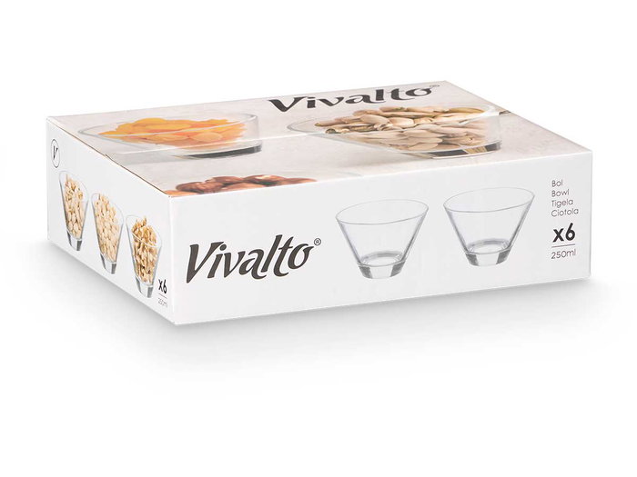 Vivalto Bol Cónico Transparente de Vidrio 250 ml 11 x 7.5 x 11 cm (Set de 24) Vivalto Bol Cónico Transparente de Vidrio 250 ml 11 x 7.5 x 11 cm (Set de 24)