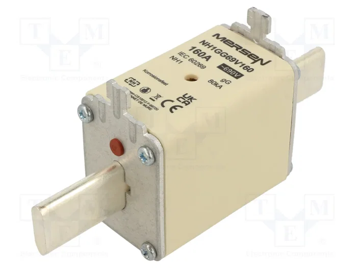 MERSEN Fusible NH1 de Cerámica Industrial 160A 690VAC MERSEN Fusible NH1 de Cerámica Industrial 160A 690VAC