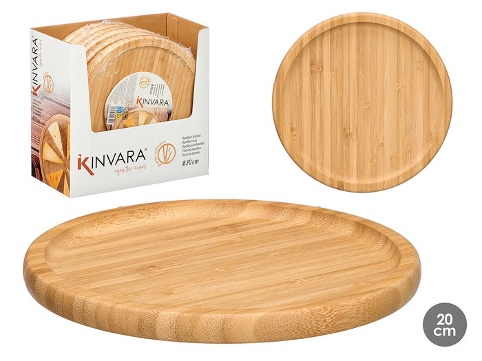 Kinvara Bandeja Redonda de Bambú Natural 20 x 20 cm (Set de 12) Kinvara Bandeja Redonda de Bambú Natural 20 x 20 cm (Set de 12)