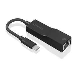 AISENS - CONVERSOR USB3.1 GEN1 USB-C A ETHERNET GIGABIT 10/100/1000 MBPS, NEGRO, 11CM