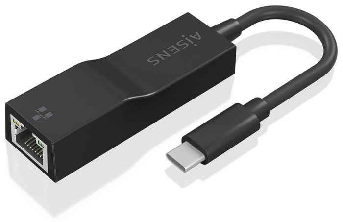 Aisens Conversor USB-C a Ethernet Gigabit 10/100/1000 Mbps A109-0765, Negro