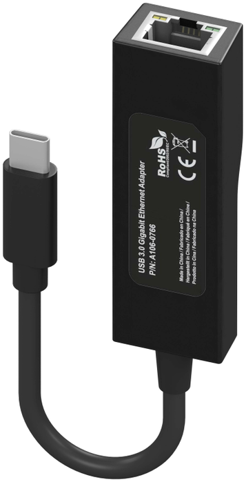 Aisens Conversor USB-C a Ethernet Gigabit 10/100/1000 Mbps A109-0765, Negro
