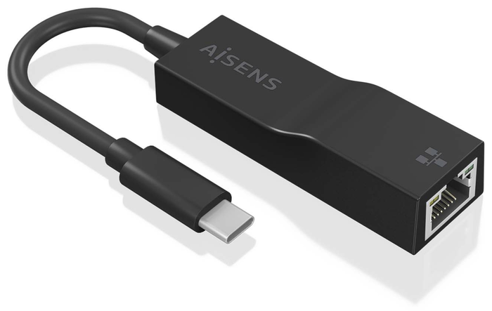 Aisens Conversor USB-C a Ethernet Gigabit 10/100/1000 Mbps A109-0765, Negro