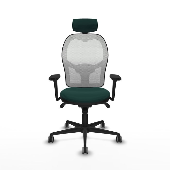PIQUERAS Y CRESPO Silla de oficina Jorquera con mecanismo Sincro, Verde botella y Blanco PIQUERAS Y CRESPO Silla de oficina Jorquera con mecanismo Sincro, Verde botella y Blanco