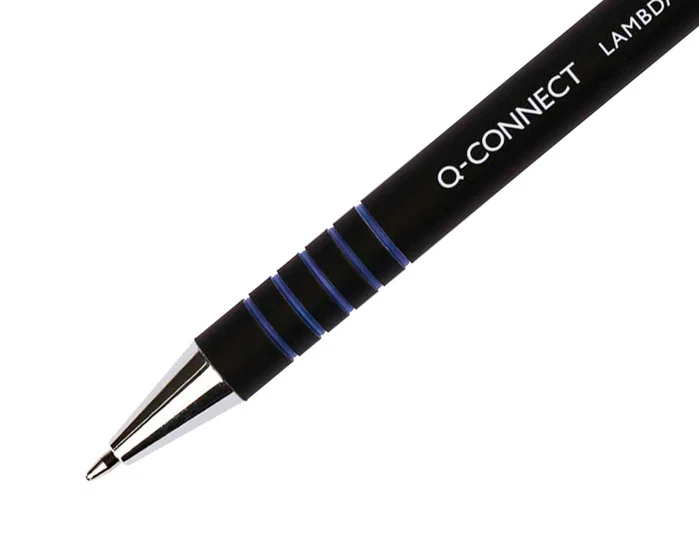 Q-connect Bolígrafo Retractil con Grip 0,7 mm Color Azul para Escritura Cómoda, Punta Metálica 0,5 mm, Tinta Aceite Q-connect Bolígrafo Retractil con Grip 0,7 mm Color Azul para Escritura Cómoda, Punta Metálica 0,5 mm, Tinta Aceite