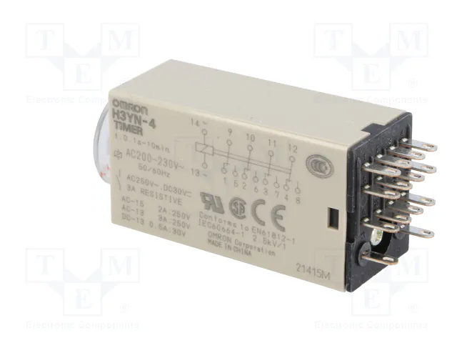OMRON H3YN Relé de tiempo 4PDT 200-230VAC