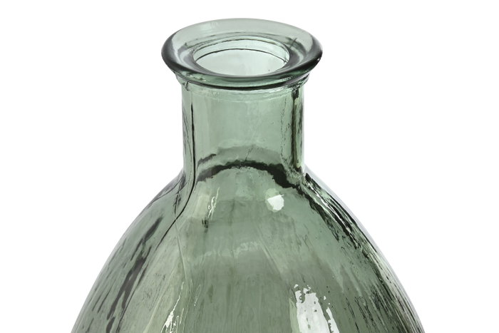 DKD Home Decor Jarrón de Cristal Reciclado Verde Rayado 30x30x59 cm DKD Home Decor Jarrón de Cristal Reciclado Verde Rayado 30x30x59 cm