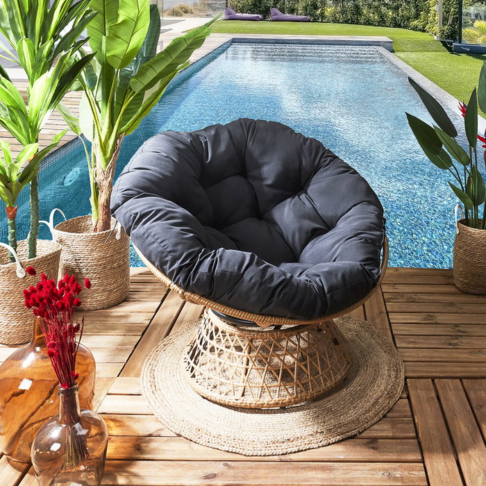 Home Deco Factory Butaca Giratoria Cancún Negra 96x86xh.77 cm Home Deco Factory Butaca Giratoria Cancún Negra 96x86xh.77 cm