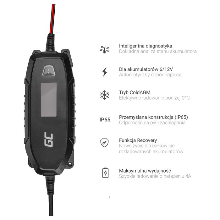 Green Cell Cargador para acumuladores 6V 12V 4A con función de diagnóstico