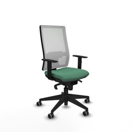 PIQUERAS Y CRESPO Silla de oficina Horna con mecanismo Sincro, Verde esmeralda y Blanco