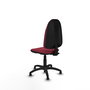 Silla de oficina Algarra con mecanismo Contacto permanente básico tapizada con Tela color Granate. Equipada con Base poliamida negra, Sin brazosy Topes