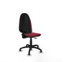 Silla de oficina Algarra con mecanismo Contacto permanente básico tapizada con Tela color Granate. Equipada con Base poliamida negra, Sin brazosy Topes