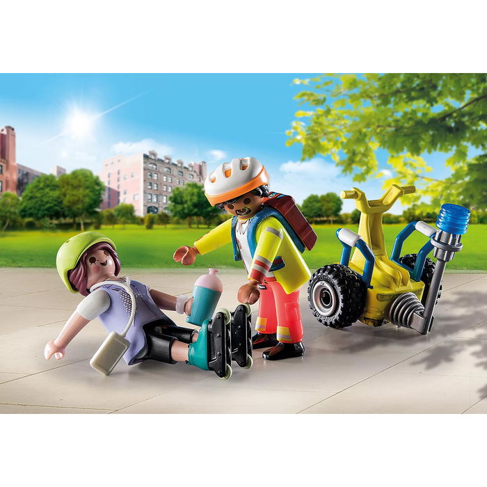 Playmobil 71257 Starter Pack Rescate Balance Racer City Life Paramédico Patinador Juguete +4 Años
