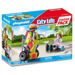 Playmobil 71257 Starter Pack Rescate Balance Racer City Life Paramédico Patinador Juguete +4 Años