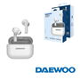 DAEWOO TWS Auriculares Bluetooth 5.3 Blanco con Cancelación Activa de Ruido y Micrófono para Llamadas, Batería 40 mAh/500 mAh