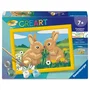 Ravensburger CreArt Kids Pintar por Números Conejitos Kit 13x18cm para Niños a Partir de 7 Años Ref. 12023216